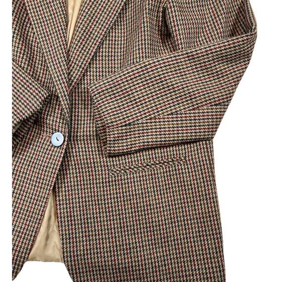 Savannah Gingham Print Brown/Tan Work Blazer | Size 10 - Picture 3 of 3